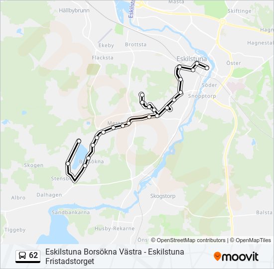 62 bus Line Map