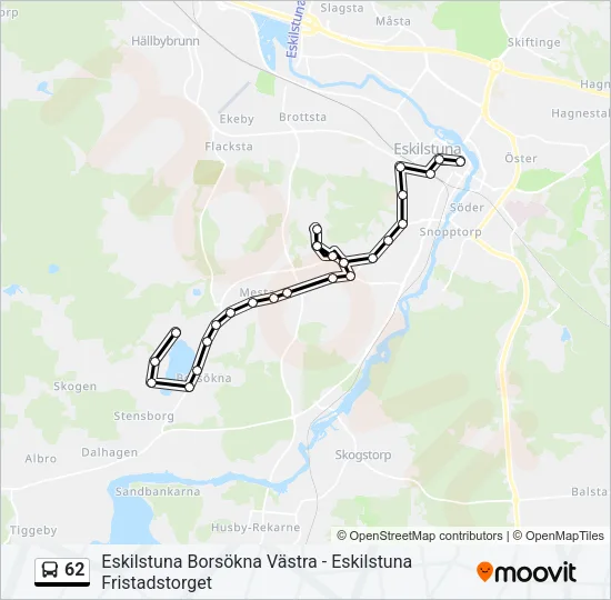 62 Bus Line Map