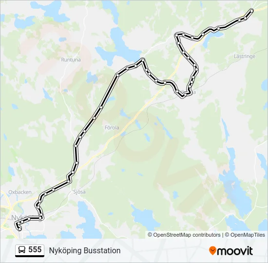 555 Bus Line Map