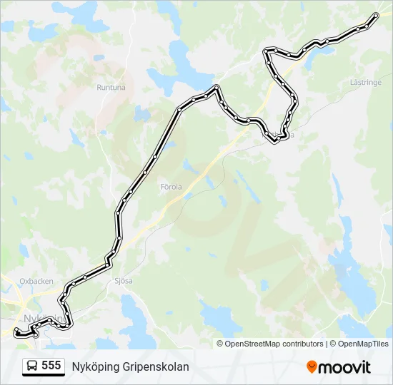 555 Bus Line Map