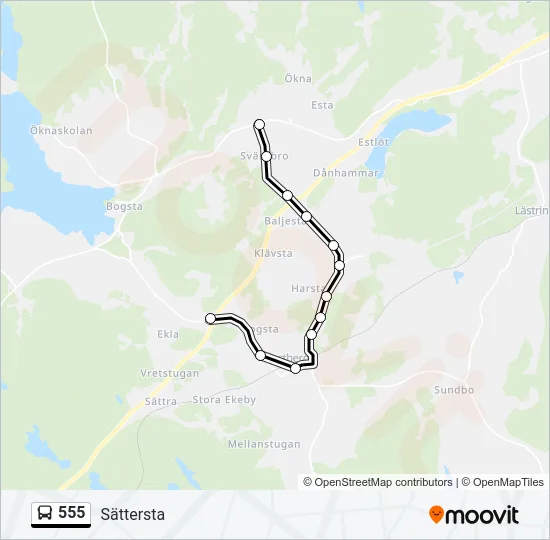 555 Bus Line Map