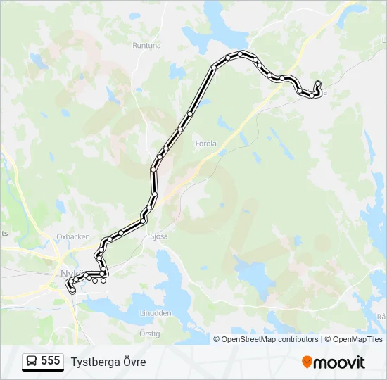 555 Bus Line Map