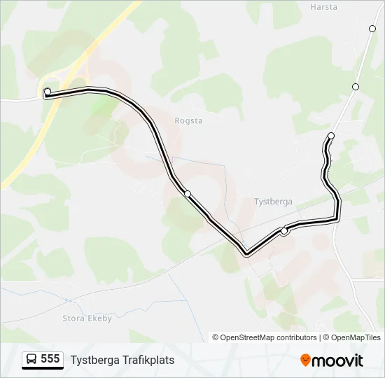 555 Bus Line Map