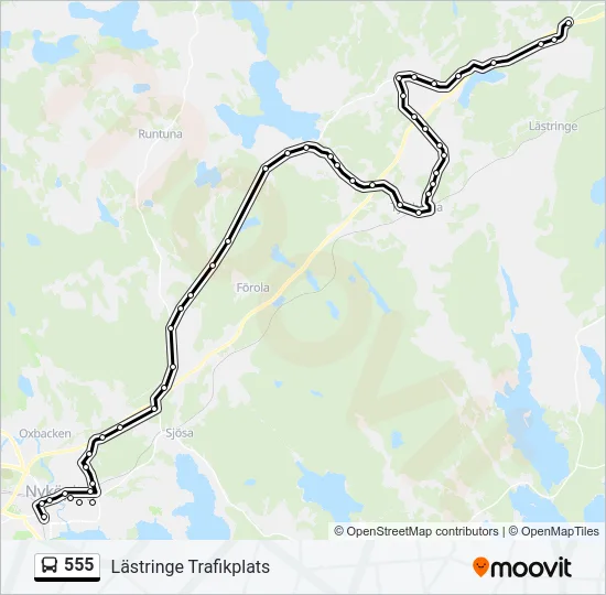 555 Bus Line Map