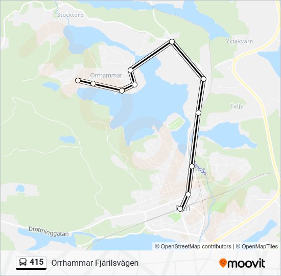 415 Bus 415 Route: Schedules, Stops & Maps - Orrhammar Fjärilsvägen (Updated)