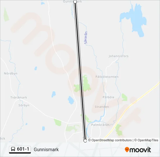 601-1 Bus Line Map
