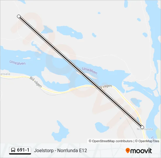 691-1 Bus Line Map