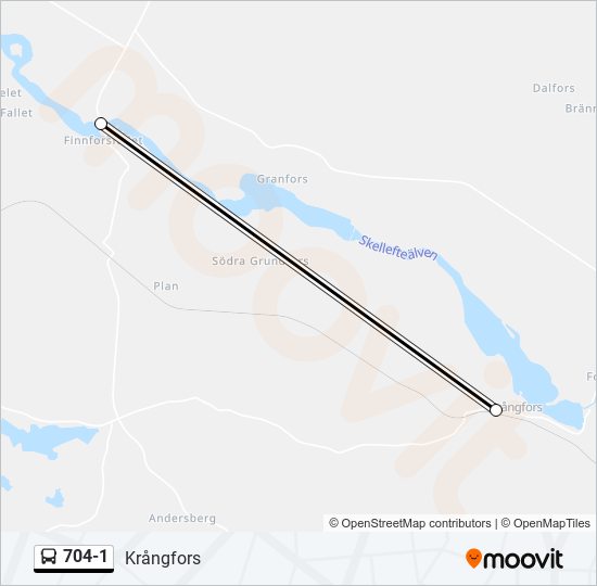 704-1 bus Line Map