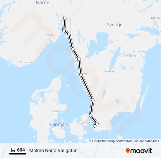 604 bus Line Map