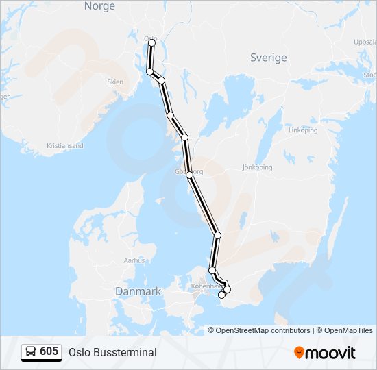 605 bus Line Map