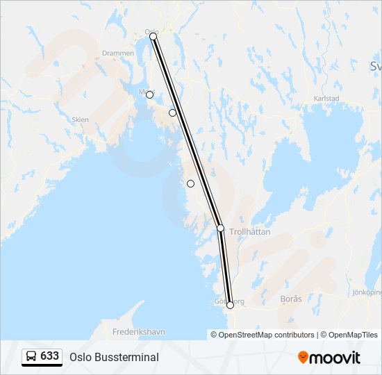 633 bus Line Map