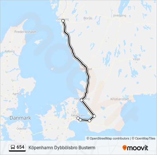 654 bus Line Map