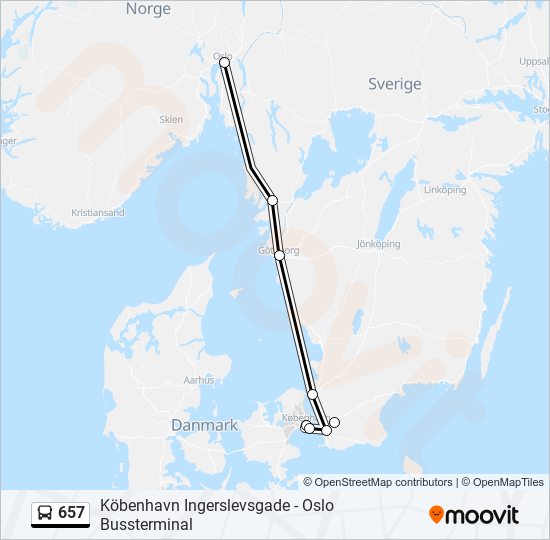 657 bus Line Map