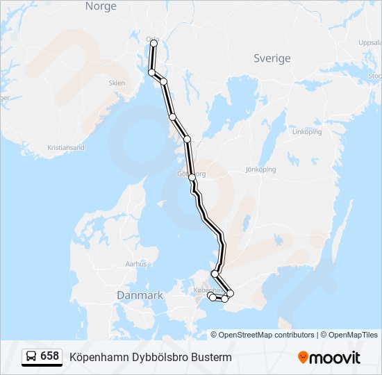 658 bus Line Map