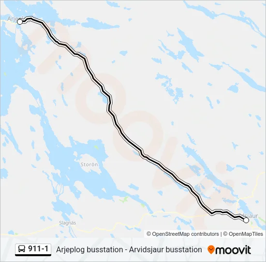 911-1 Bus Line Map