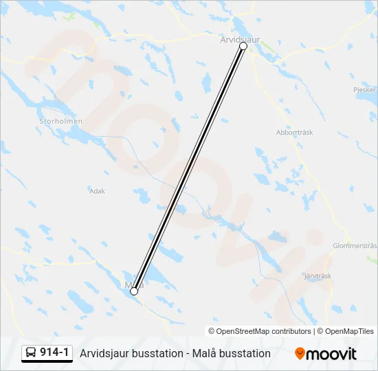 914-1 Bus Line Map