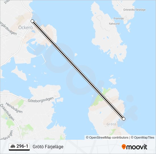 296-1 färja Linje karta