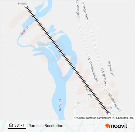 381-1 Bus Line Map