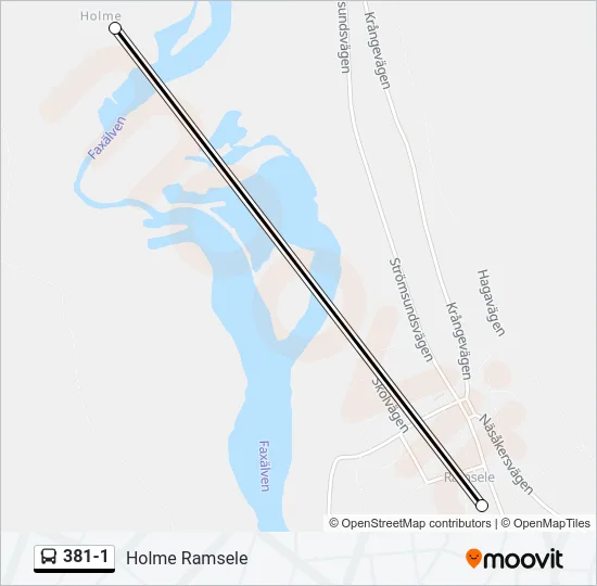 381-1 Bus Line Map