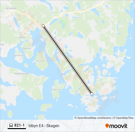 821-1 Bus Line Map