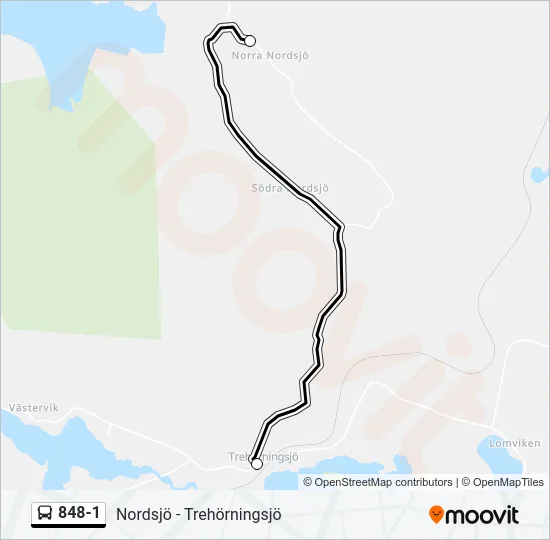 848-1 Bus Line Map