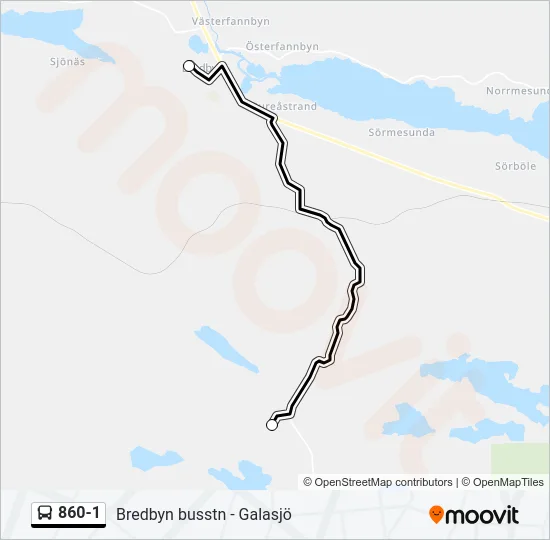860-1 Bus Line Map
