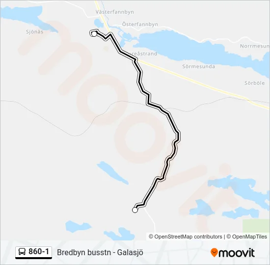 860-1 Bus Line Map
