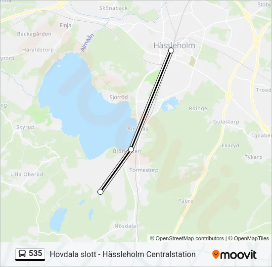 535 Bus Line Map
