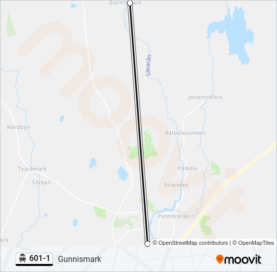 601-1 cable car Line Map