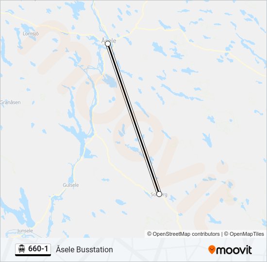 660-1 spårvagn Linje karta