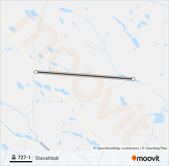 727-1 spårvagn Linje karta