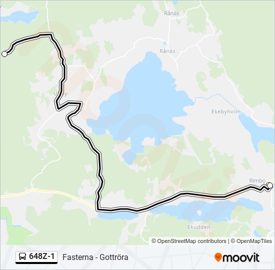 648Z-1 bus Line Map