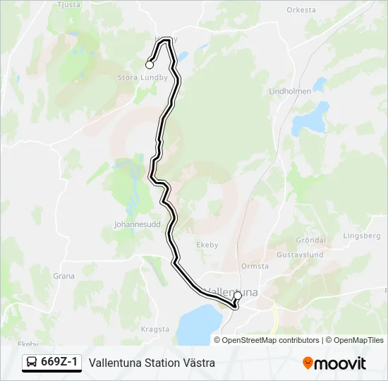 669Z-1 Bus Line Map