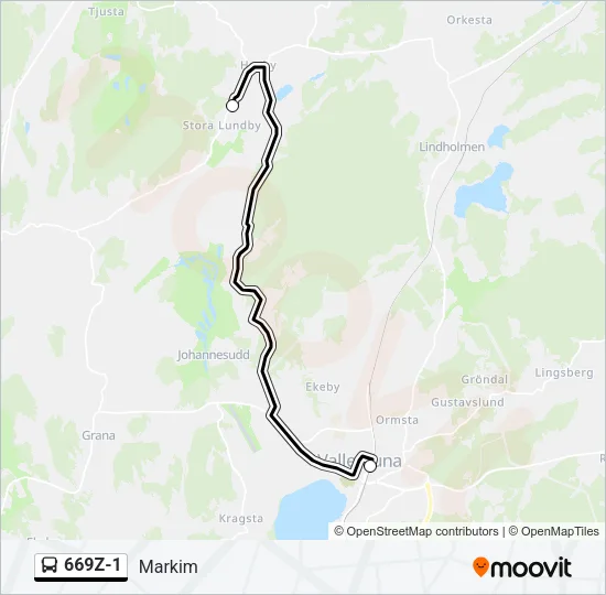 669Z-1 Bus Line Map