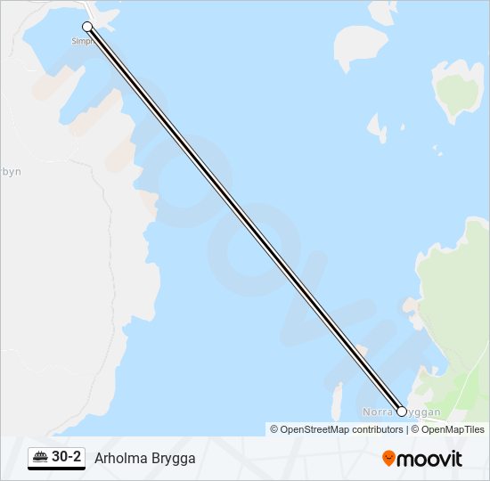 30-2 färja Linje karta