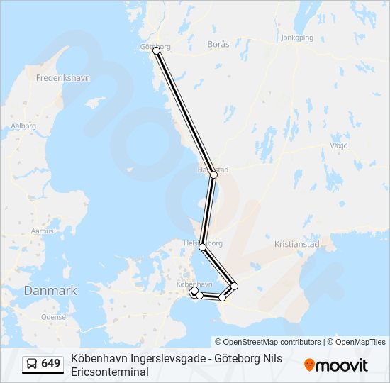 649 bus Line Map