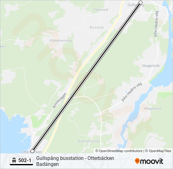 502-1 cable car Line Map