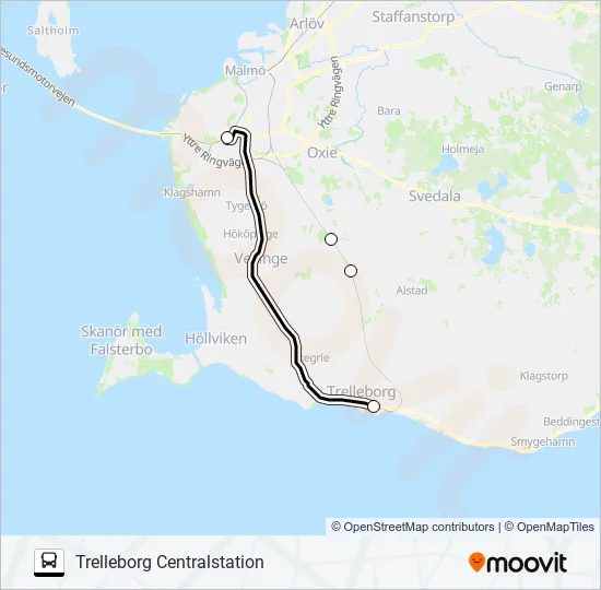 PÅGATÅGEN Bus Line Map