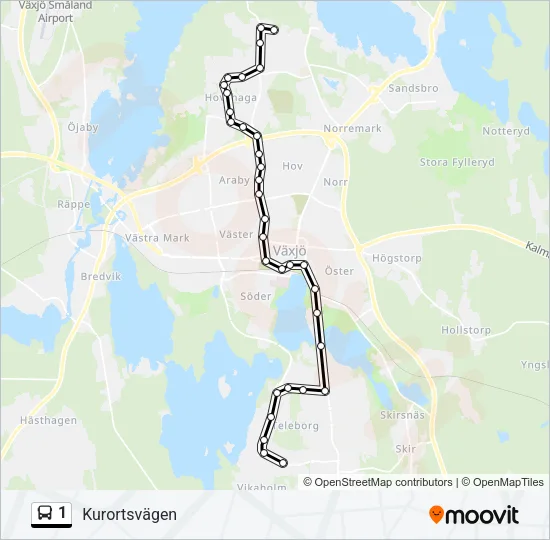 1 Bus Line Map