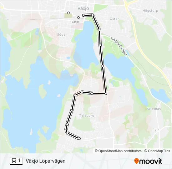 1 Bus Line Map