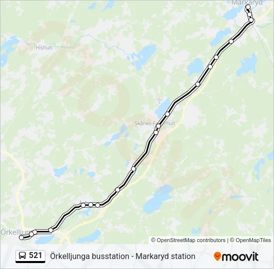 521 Bus Line Map