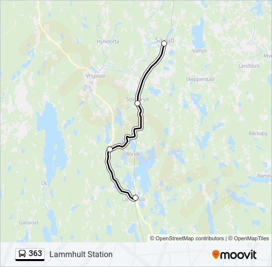 363 bus Line Map