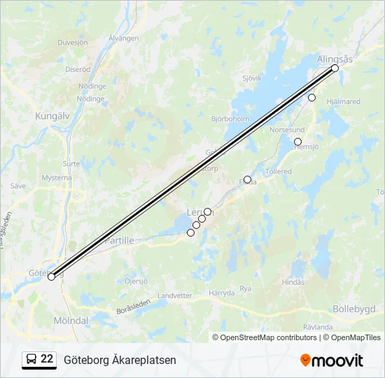 22 Bus Line Map
