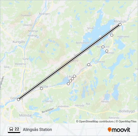 22 Bus Line Map