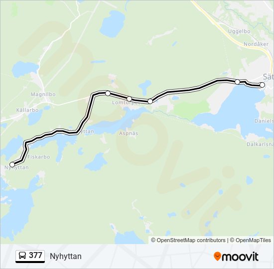 377 bus Line Map