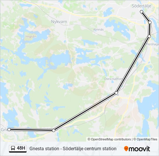 48H buss Linje karta