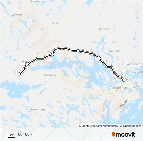 ARBOGA STATION - STOCKHOLM CENTRALSTATION Bus Line Map