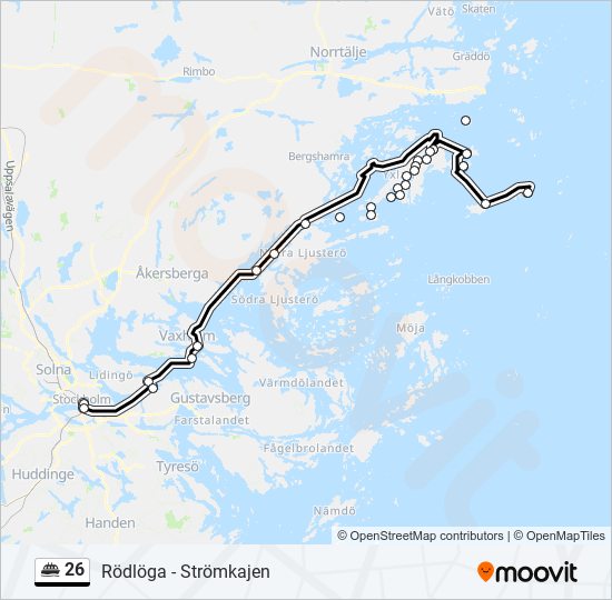 26 färja Linje karta