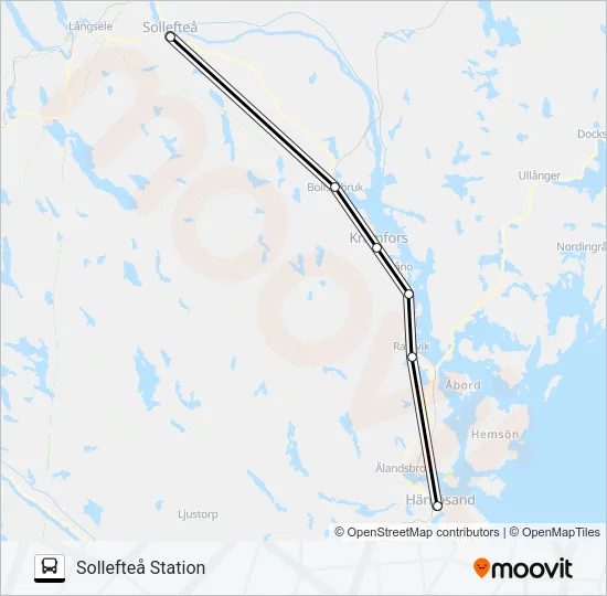 STOCKHOLM CITYTERMINALEN - SOLLEFTEÅ STATION  Line Map