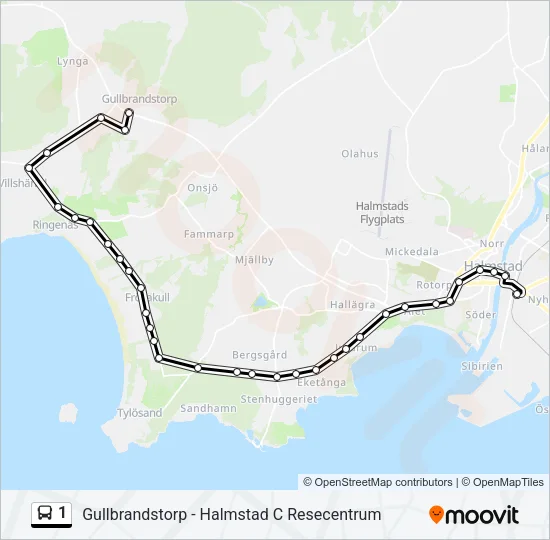 1 Bus Line Map